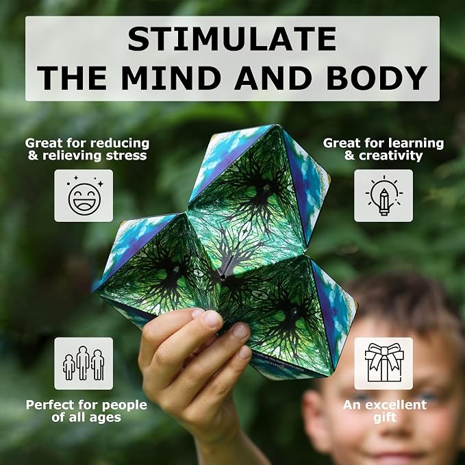Shashibo DODECA Magnetic Puzzle Cube, Stress Relief Fidget Toy | 100+ Possible Shapes, Sensory Fidget Toy For Adults & Kids, Fun Shape Shifting Puzzle Box For All Ages
