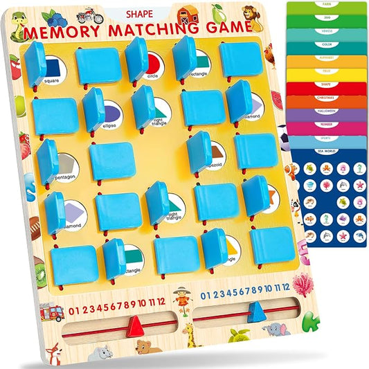Matching Memory Game for Kids, Travel Toys Games Activities for 3-5 4-8 | Board Games 4-6, Car Games, Airplane Toys, Kids Toddler Road Trip Activities Essentials, Boys Girls Birthday Gifts