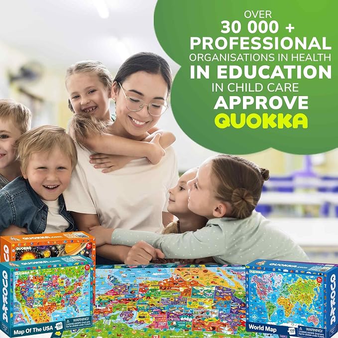 100 Piece Puzzles for Kids Ages 6-8 - 3 Jigsaw Kids Puzzles Ages 4-6 | Learning United States, World Map, Space - Toddlers Puzzles for Ages 5-8 - Kids Puzzles Ages 8-10-12 Year Old Educational