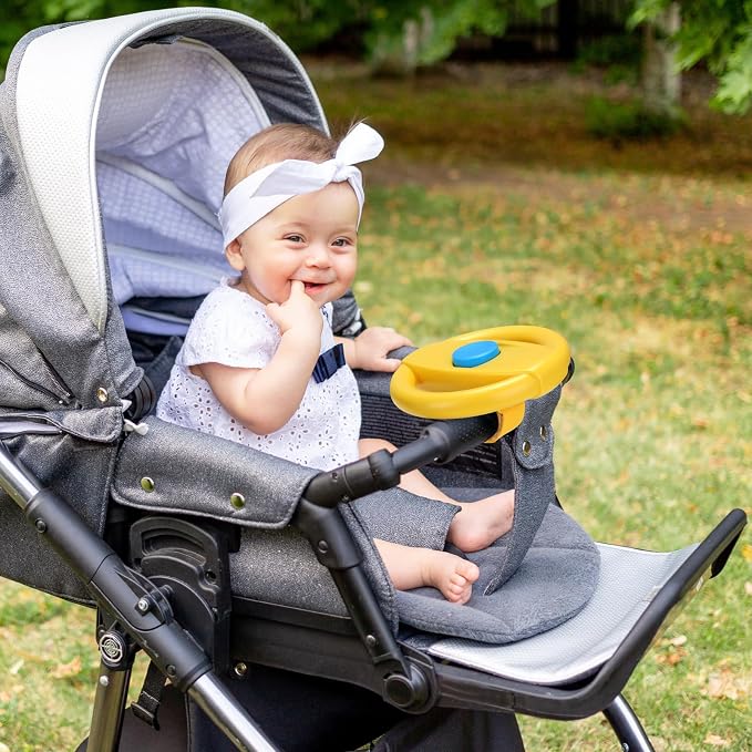 Accmor Stroller Steering Wheel Toy, Steering Wheel for Shopping Carts | Simulated Steering Wheel Universal Detachable Pretend Driving Funny Stroller Toy Attachment