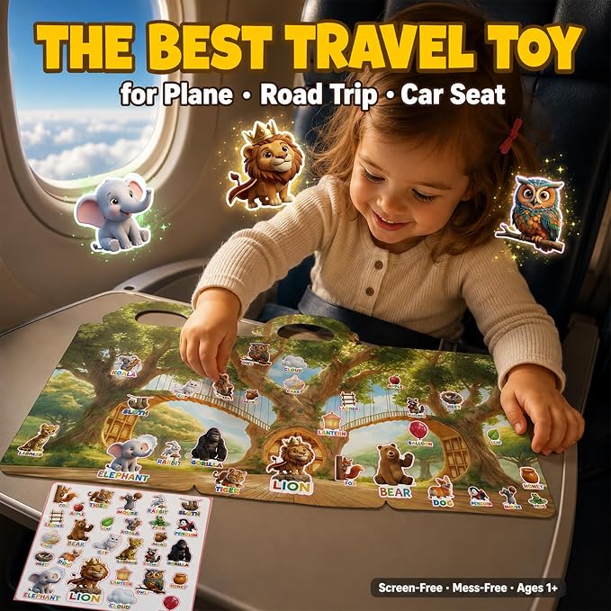Reusable Jelly Sticker Books for Toddlers 2-4, Kids 3-6, 6 Sets | Sticker Activity Toys | Quiet Travel Toys | Washable 3D Puffy Stickers | Screen-Free Play | Gift Ages 1-6