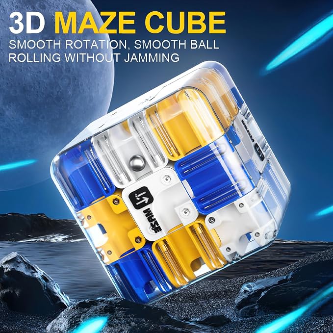 3D Puzzles, Brain Teaser Puzzles Toys Educational Learning Toys(Blue) | Logical Thinking, Puzzle Maze Cube Easter Basket Stuffers Birthday Gifts Family Board Games Tabletop