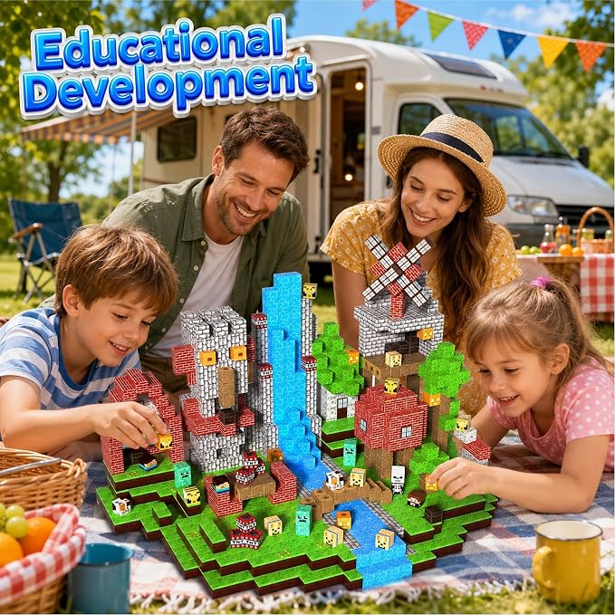 Magnetic Blocks-200PCS Magnetic Building Blocks, Magnets Cubes 2026 Upgraded Stacking Magnets for Kids Forest River Indoor Construction STEM Toys, Christmas Birthday Gifts for Boys & Girls Ages 3+