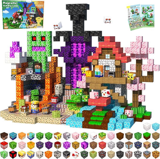 Magnetic Blocks, 300PCS Toys Building Cube Birthday Gifts for Kids | Magnetic Cubes, 0.8 inches Building Blocks, STEM Construction Toys Christmas Birthday Gifts for Kids Boys Girls