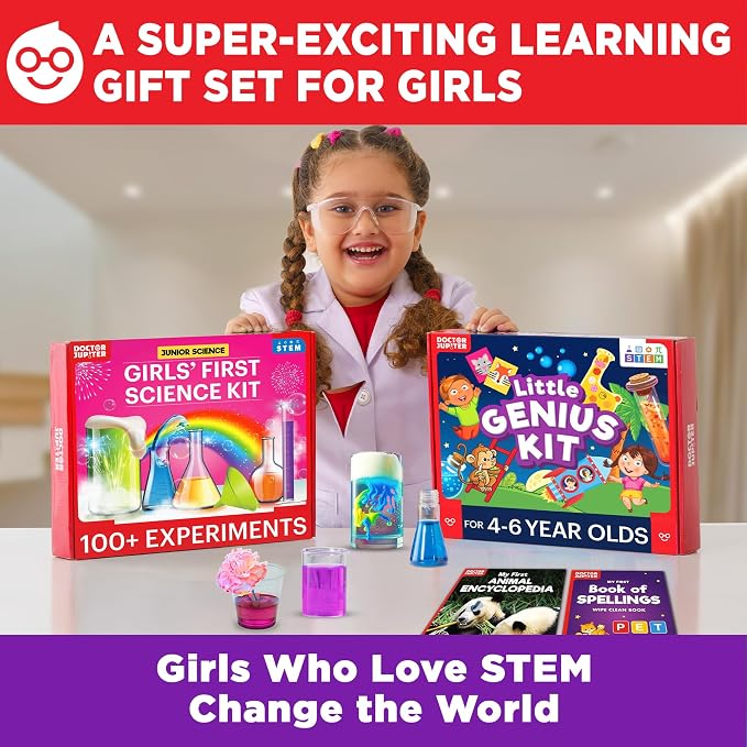 Doctor Jupiter Ultimate Gift Set of Learning for Girls Ages 4-6 | Birthday Gift Ideas for Girls 4, 5, 6, 7, 8 Year Olds, Science Kits for Kids Ages 5-7, STEM Educational Toys