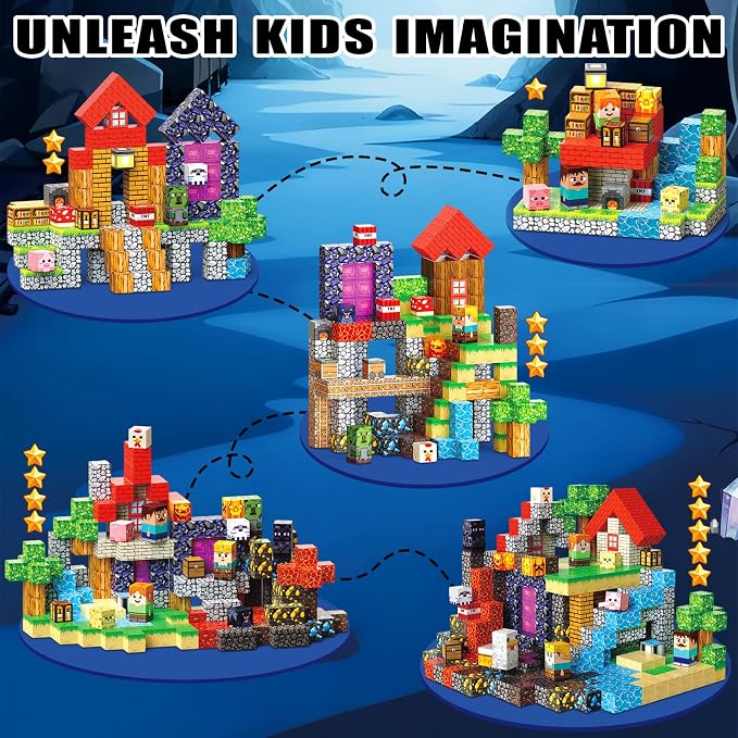 Magnetic Blocks, 400PCS Toys Building Cube Birthday Gifts for Kids | Magnetic Cubes, 0.8 inches Building Blocks, STEM Construction Toys Christmas Birthday Gifts for Kids Boys Girls