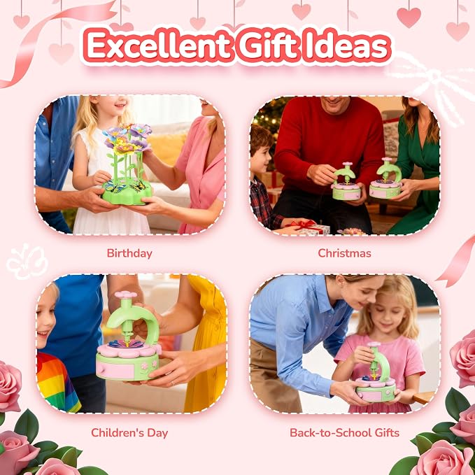 POP JOY DIY Flower Bouquet Kit for Kids, Creative Floral Toy | Colorful DIY flower bouquet craft kit. Fun educational toy for kids, perfect creative gift for girls and boys ages 3–12.
