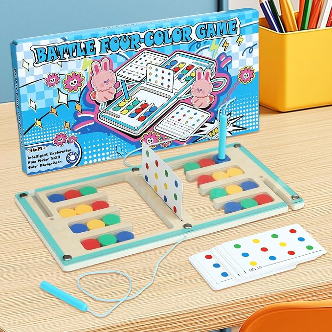 Color Matching Puzzle Toys, Montessori Brain Teasers Game for Kids, Road Trip Toys for Boys & Girls, Handheld Games for Travel, Ideal Christmas, Birthday Gifts