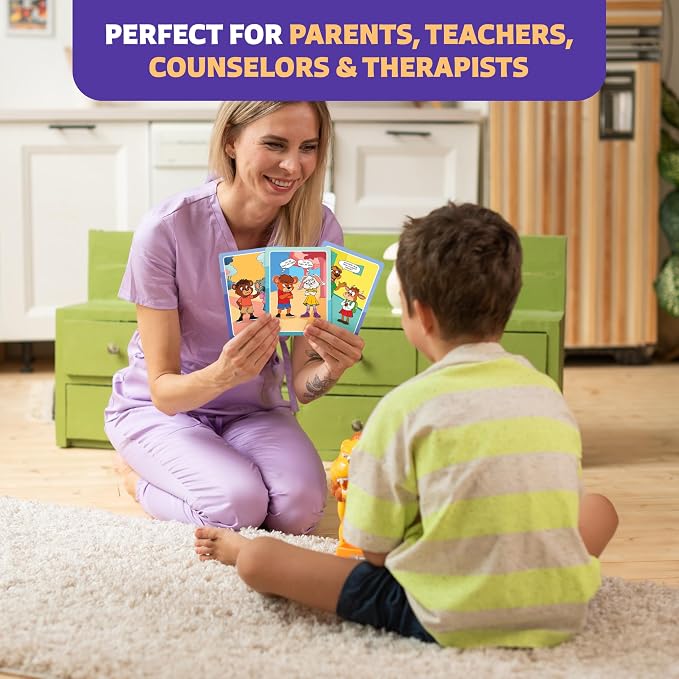 Who What Why Mega Pack Conversation Cards, Speech Therapy Game, Ages 4+ | 120 picture cards, WH questions, speech delay support, counseling tools, social skills, communication, classroom and therapy