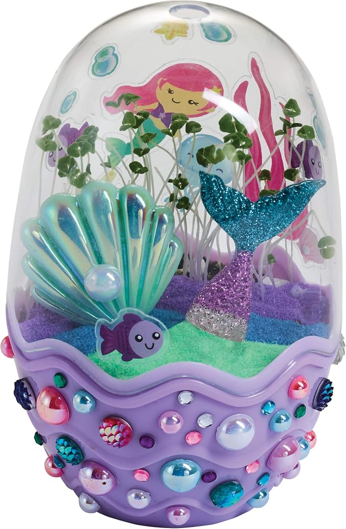 Creativity for Kids Mini Garden: Mermaid Terrarium Kit - Mermaid Gifts for Girls, Crafts and Toys, Stocking Stuffers for Kids (Ages 6+)