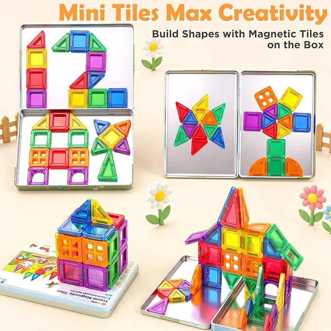 URMYWO Magnetic Building Tiles, Magnetic 3D Blocks Construction Playboards | 46 Pcs, STEM Creative Educational Toys for Kids Ages 4-8, Preschool Kindergarten Game, Farm Theme, Boy Girl Birthday Gifts