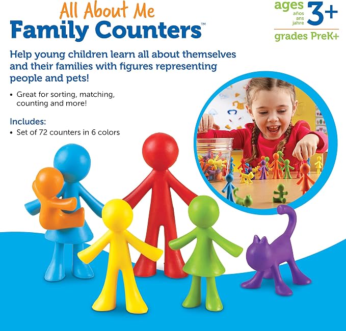 Learning Resources All About Me Family Counters | Toddler Sensory Toys, Preschool Activities, Classroom Must Haves, Math Manipulatives, Social Emotional Games, Fine Motor