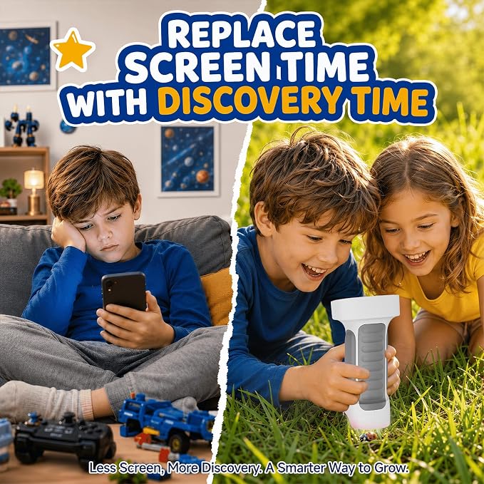 1000X Handheld Digital Microscope for Kids: Explorer 1080P Magnifying Glass | 2.4” IPS Portable Electronic STEM Outdoor Montessori Learning Toy, Birthday Gifts for 4 5 6 7 8-12 Year Old Boys Girls