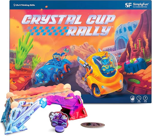 SimplyFun Crystal Cup Rally - Educational Kids Game - Develops Reasoning Skills, Planning, & Strategic Thinking - 2-5 Players, Ages 7 & Up