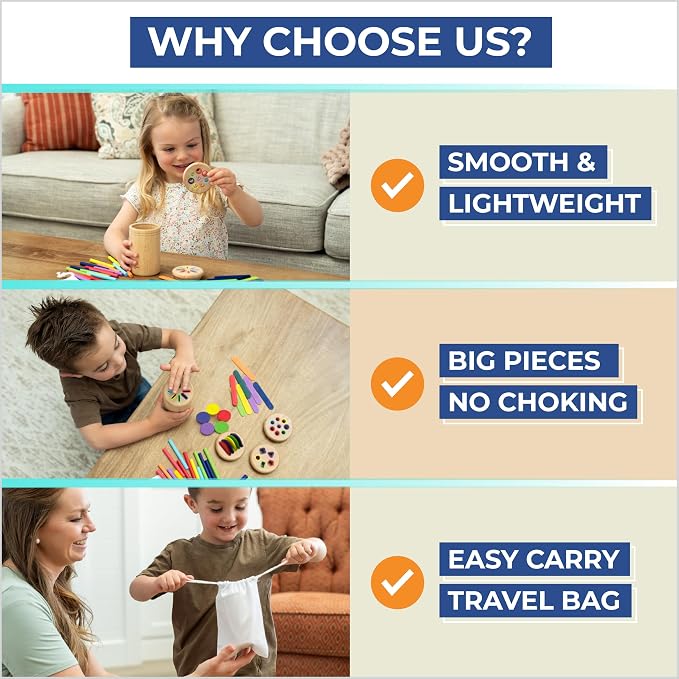 Toddler Montessori Toys, Wooden Color Sorting, Fine Motor Toys for Toddlers | 4 Interchangeable Lids, Stays Locked When Turned, Travel-friendly, Independent Play, Motor Skills Through Play