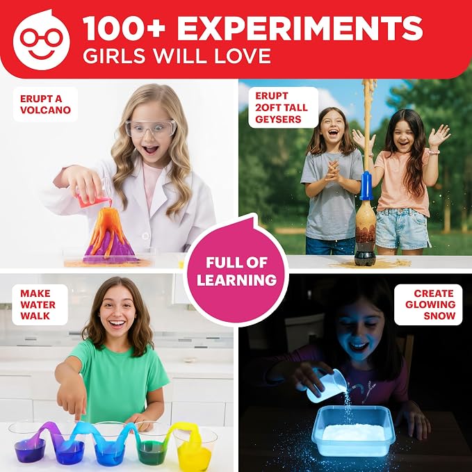 Doctor Jupiter Girls' Super Science Experiments Kit for Kids Ages 8+ | Science Kits for Kids Ages 8-12, Birthday Gift Ideas for Girls 8, 9, 10, 11, 12 Year Olds, STEM Educational Toys