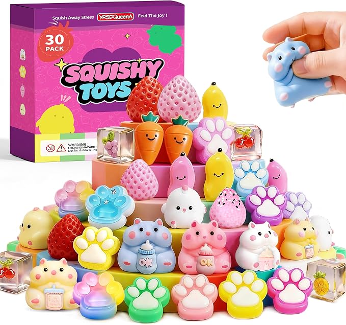 30Pack Taba Squishy Toys Kit-Squishies Fidget Squeeze Toys-Squishy Fun Box