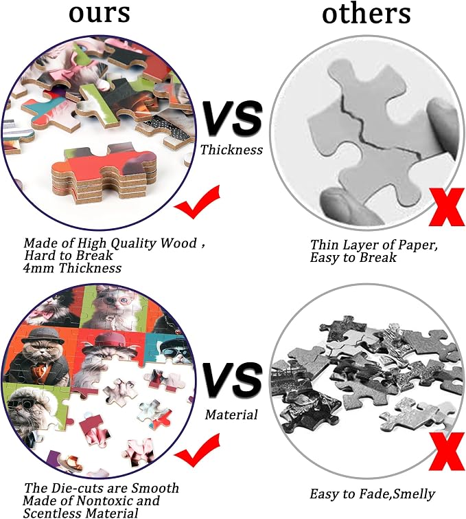 LELEMON Cat Puzzles for Kids Ages 4-8,100 Piece Colorful Kitty Kitten Cats Jigsaw Puzzle for Children,Learning Educational Toys for Boys and Girls