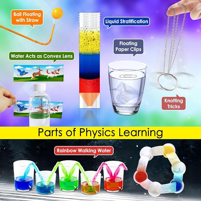 PATIFEED 50+ Lab Experiment Science Kit for Kids Chemistry Set S.T.E.M Toys | Magic, Volcano, Crystal Growing, Hands-On Activities, Birthday Gifts for Boys Girls