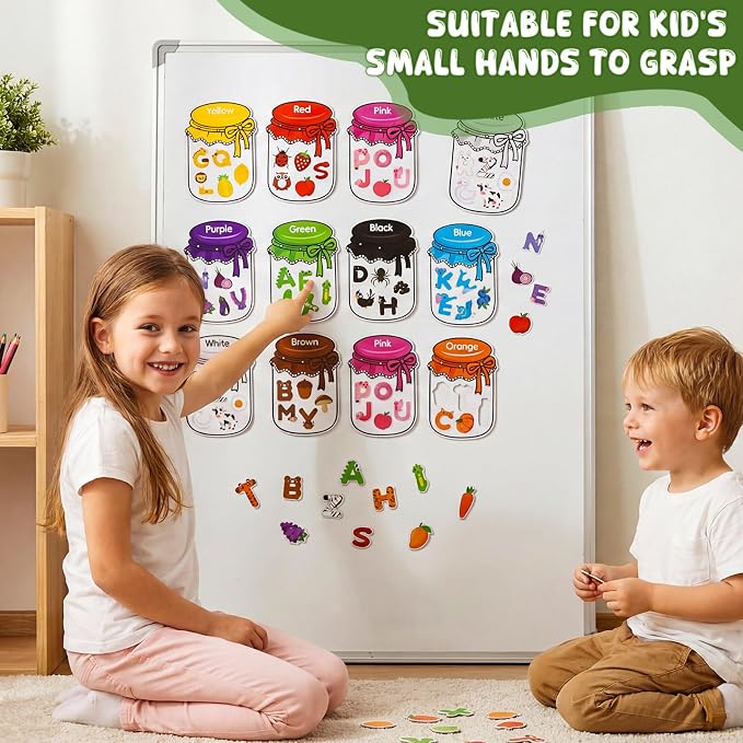 10Pcs Magnetic Color Sorting Cute Alphabet Animals Shape Matching for Kids | 60 Fridge Magnet Soft Magnets for Early Education Color Sorting Fine Motor Skills Boys Girls Gifts