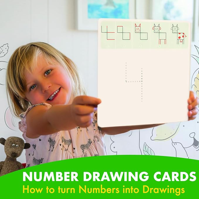 MD CREATIVE Draw & Trace Numbers Educational Toy for Girls & Boys 3-6 | Birthday Gift for a 4 Year Old Girl, Crafts for Kids Ages 4-8, Drawing Cards for Kids, Learn to Count, Number Recognition