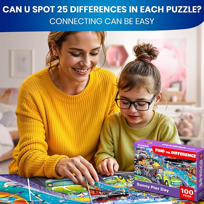 100 Piece Puzzles for Kids Ages 6-8 - 4 Jigsaw Kids Puzzles Ages 4-6 | Search and Find Animals and Construction Vehicles - Kids Puzzles Ages 5-8 - Educational Game Toy for Children Ages 8-10