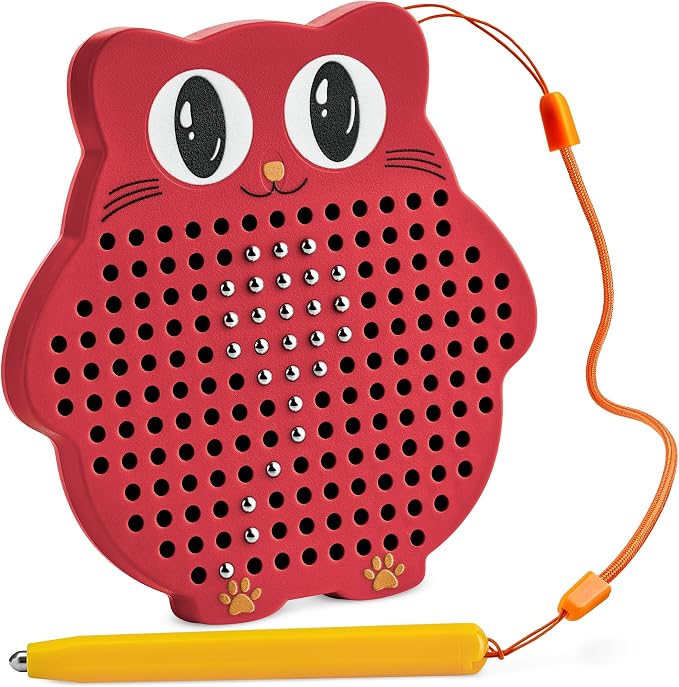 Magnetic Drawing Board for Kids & Toddlers, Airplane & Car Ride Travel Toy | Magnetic Bead Board with Stylus Pen, Mess-Free Travel Toys for Toddlers & Kids, Road Trip & Flight Gift for Boys & Girls