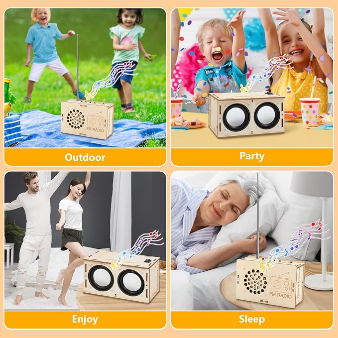 Stem Projects Toys for Boys age 8-12 12-14 Science Kit Building Own Bluetooth Speaker & FM Radio DIY Electronics Kit Science Experiments Kid 9-12 Boy Toys Birthday Gift 8 9 10 11 13 Year Old Teen Girl