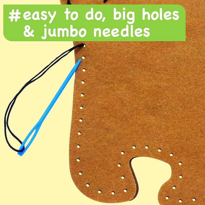 EZCRA Bear Sewing Kit for Kids Ages 4-8 - 4 Beginner Felt Projects | Animal Sewing Craft Kit for Boys and Girls. 4 Beginner DIY Felt Projects. No Mess Gift for Boys and Girls.