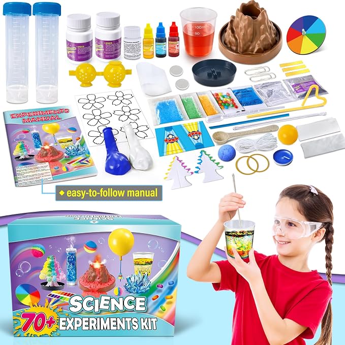 UNGLINGA 70+ Experiments Science Kit for Kids, Chemistry Set | Educational Toys Gifts Idea for Boys and Girls Birthday Christmas S.T.E.M Toy Project