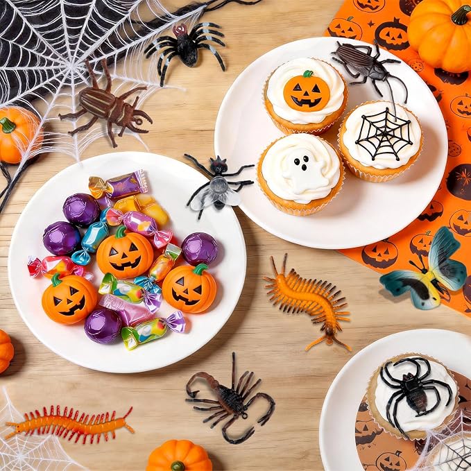 Fake Plastic Bug Insects Toys for Kids/Toddlers, Halloween Party Favors | 30 Pack, goodie bag fillers, Easter basket stuffers for education, pranks, photo props, sensory bins, birthday party favors