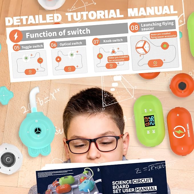 SMILESSKIDDO Science Kits Electronics STEM Kit 420+ Projects 35 Parts | Over 420 Experiments, 35 Circuit Parts, Hands-On STEM Learning, Educational Toy, Gift for Kids Ages 3-12