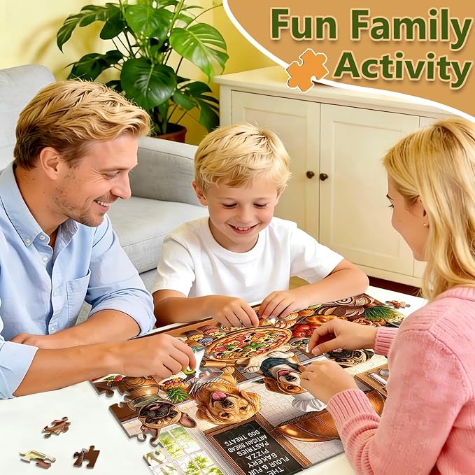 200 Piece Puzzles for Adults & Kids, Funny Chef Doggy Jigsaw Puzzle | Cute Dog Puzzle, Educational Learning Toy, Kids Ages 6-8 & 8-10, Family Game Gift, Holiday Gifts for Boys Girls