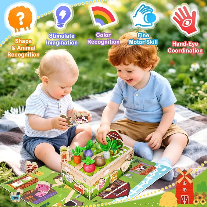 1 Year Old Girl Gifts, Montessori Wooden Toy for Toddlers 1-3, Baby Toys | 1st First Birthday Gifts, Educational Learning Toy for One Year Old Fine Motor Skills, Shape Sorting Sensory Toy for 12-18 M