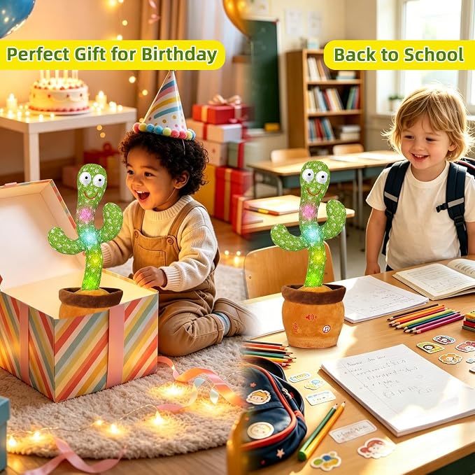 Emoin Talking Cactus Toy, Interactive Toys Dancing Cactus Toy Mimicking Repeating What You Say, Toddler Infant Baby Toys Gifts for 6 7 8 9 10 Month Old Baby Toys for 1 2 3 Year Old Boy Girl | Mimicking Repeating What You Say, Toddler Infant Baby Toy Gi...