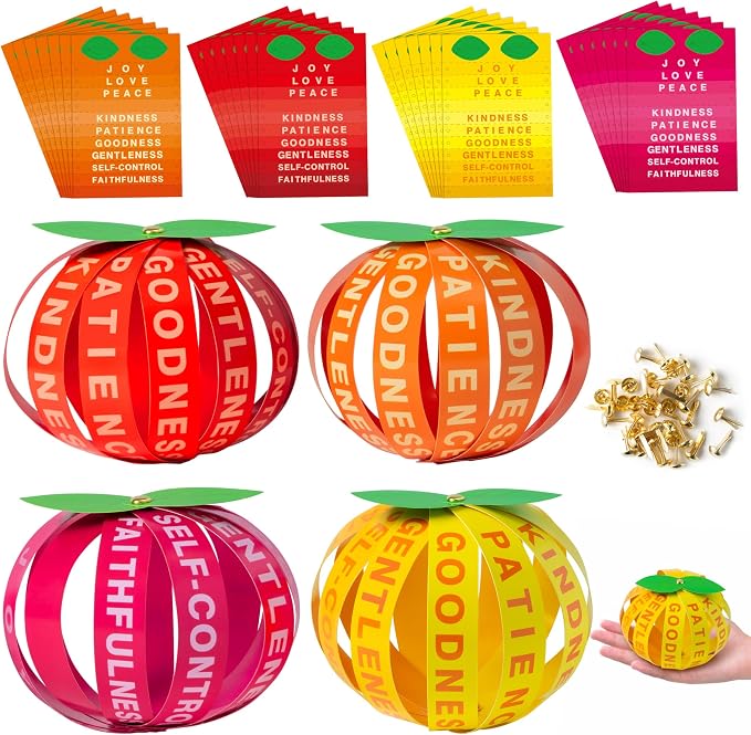 Aginc Berry Bible Fruit Craft Kit - 28 Set DIY Accent Fruitage of the Spirit Fruit Strip Craft Kit for Kids Sunday School Church Activity, DIY Fruits Bible Crafts for Thanksgiving and Fall Project