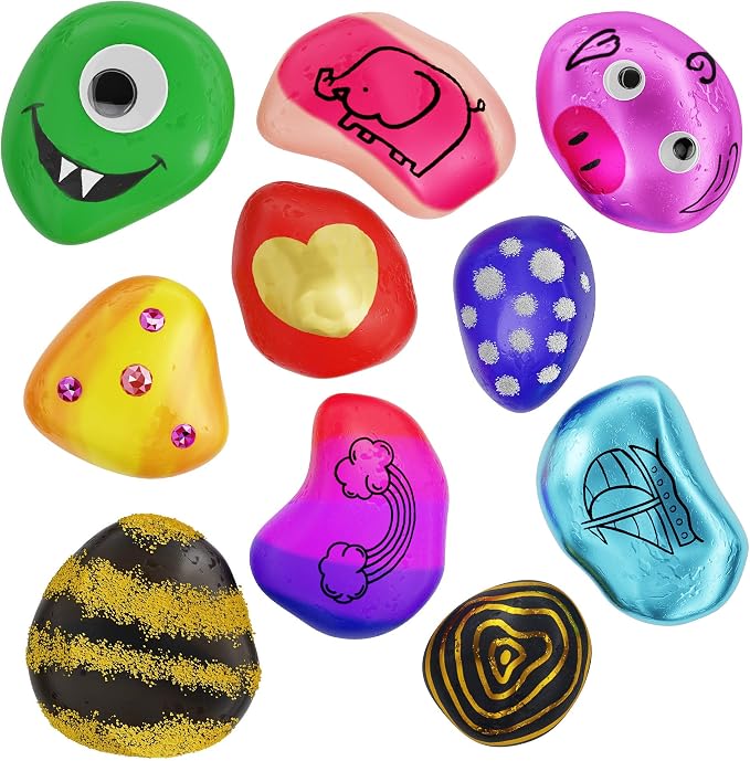 Rock Painting Kit for Kids - Arts and Crafts for Girls & Boys Ages 6-12 | Craft Kits Art Set - Supplies for Rocks Paint - Best Tween Gift Ideas for Kid Activities Age 6 7 8 9 10 11