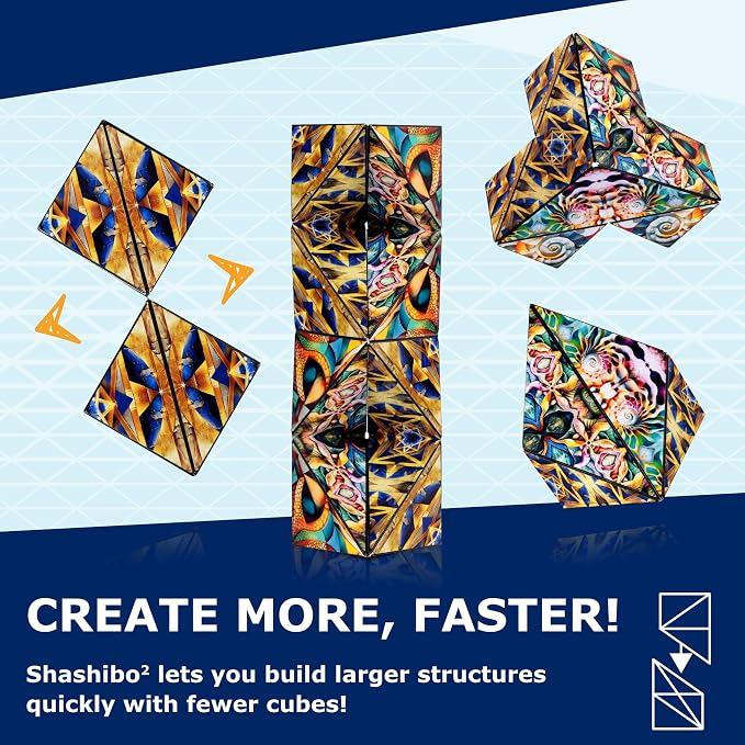 Shashibo ICOSA XL Magnetic Puzzle Toy, Stress Relief Fidget Toy | 200+ Possible Shapes, Sensory Fidget Toy For Adults & Kids, Fun Shape Shifting Puzzle Toy For All Ages