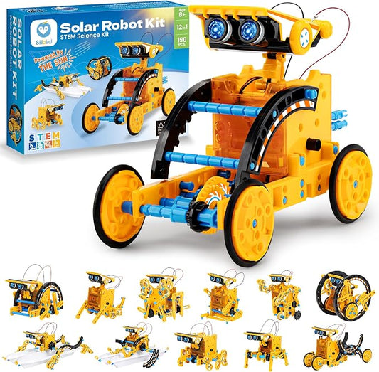 Sillbird Solar Robot Building Kit, 12-in-1 DIY STEM Gift for Boys Aged 8-13 | Powered by the Sun, Educational Robotics Set, Birthday Presents for Kids, Learn Through Solar Power Play, 190 Pieces
