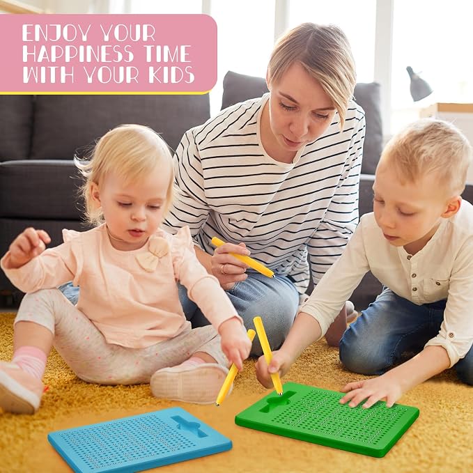 Yexiya 4 Pcs Magnetic Drawing Board for Kids, Toddler Travel Drawing Kit Magnet Sketch Thread Board with Stylus Pen and Beads Toy for Child Quiet Time Activities (7 x 8.5 Inches,Multicolor 6)