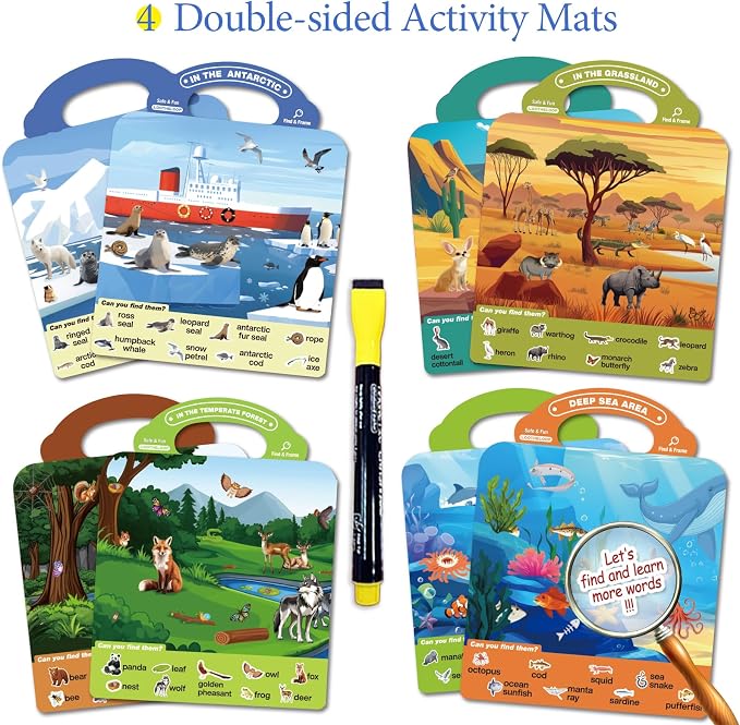 Search and Find Activity Books for Kids Ages 3-5, Toddler Toys Travel Game | Busy Book for Car Airplane Road Trip, Preschool Learning Activities, Educational Seek Activity Christmas Birthday Gifts