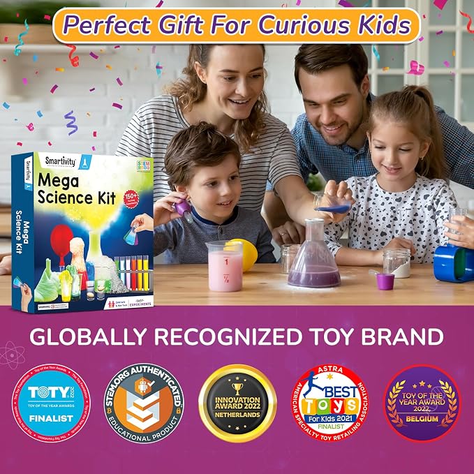 Smartivity Legendary Mega 150 Science Experiment Kit for Kids, Smart Birthday Gifts, Educational Science Experiments for Boys & Girls, STEM Toys for Learning & Fun for Age 6, 7, 8, 9, 10, 11, 12,14 | 150+ Amazing Science Experiments | STEM Educational ...