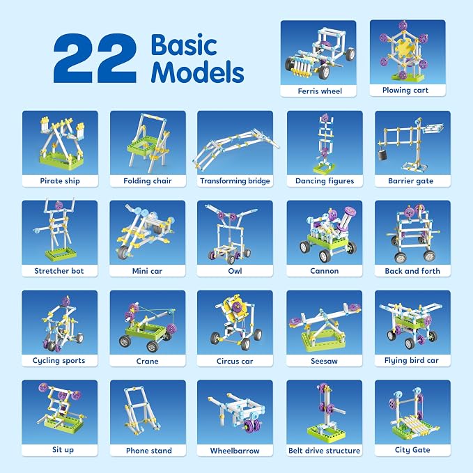 JOVA Klever Kits 36-in-1 Motor Robotic Kits, Make Your Own Kids Craft Kits Educational STEM Toys for Ages 8-13 Boys and Girls, Science Gifts for 8 Years Old