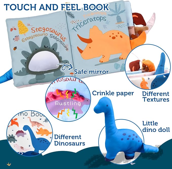 Richgv Baby Books 0-6 Months,Early Development Toy,Baby Boy Gifts Baby Toys | Touch Feel Crinkle Book 0-3-6-12 Months, Baby Shower Gifts, Newborn Infant Tummy Time Toy, Baby Stocking Stuffers, Xmas Gifts