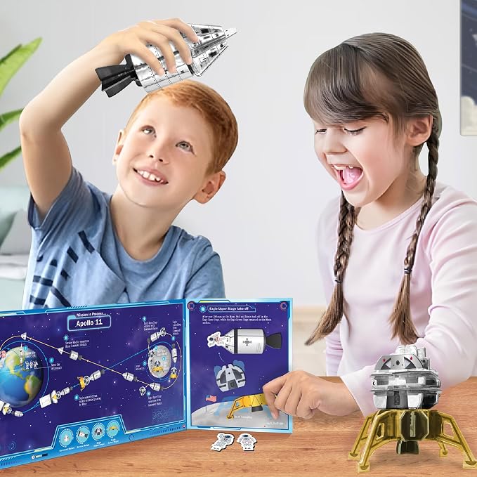 Imagimake Mapology Man's Journey to Moon, Apollo 11 3D Model Kit for Kids | Educational STEM Model Kit, Build Rockets & Satellites, Back to School Gift for Boys & Girls Ages 8,9,10,11,12 Years Old