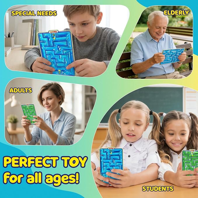 Sensory Toys Fidget Marble Maze - 2 Pack Gel Filled Sensory Item for Kids | Sensory Autistic Calming Toys for Preschool Classroom, Gifts Prizes for Kids Classroom