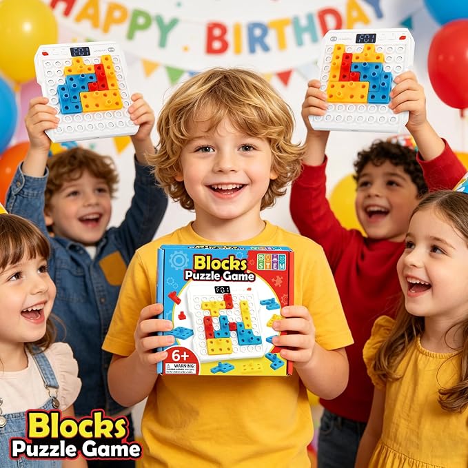 HAPRAY Super Blocks STEM Puzzle Game, Brain Teaser Toys for Kids & Teens | 1000+ Pattern Matching Game & Maze Challenge, Brain Teaser Toys for Kids & Teens, Parent-Child Interactive Travel Toy
