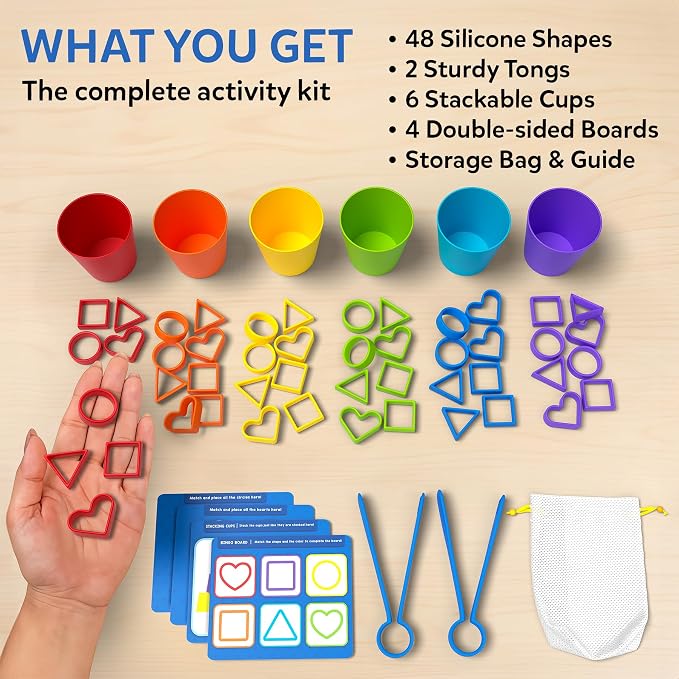 Skillmatics Silicone Rainbow Sorting Game – Learning & Educational Toy | Matching, Counting & Sequencing, Color Recognition, Fine Motor Skills, Gift for Toddlers, Boys and Girls Ages 3, 4, 5, 6