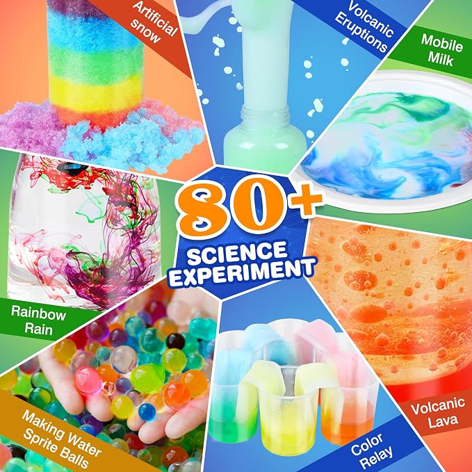 Science Kit for Kids,80 Science Lab Experiments,Scientist Role Play | STEM Educational Learning Scientific Tools,Birthday Gifts and Toys for 6 7 8 9 Years Old Boys Girls Kids
