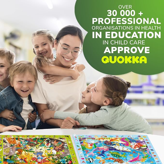 QUOKKA 100 Piece Puzzles for Kids Ages 4-6 – 4 Set Princess Puzzles for Kids Ages 6-8 with Unicorn, Mermaid, Fairy – Search and Find Jigsaw Game for Girls 5-8 – Learning Toy Gift for Toddlers 3-5
